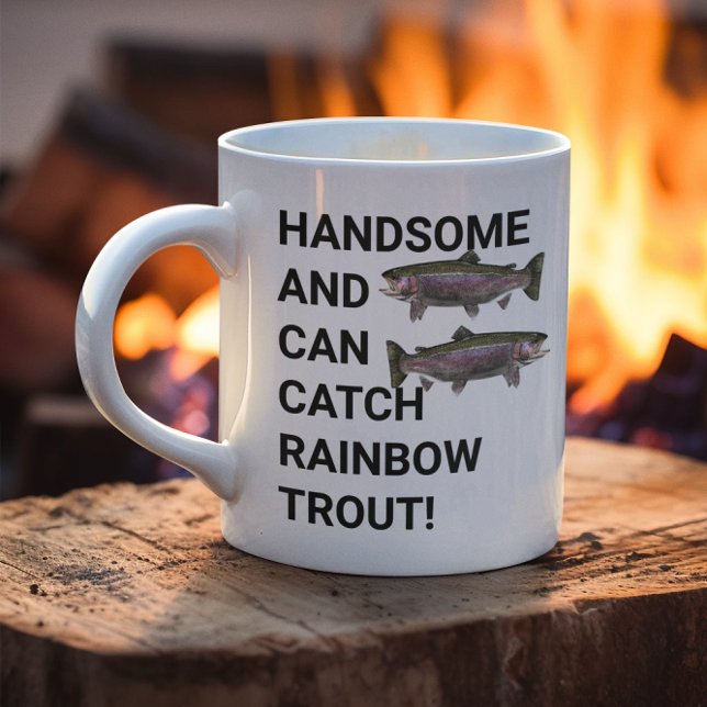 Mug Pêche à la truite arc-en-ciel (Funny Rainbow Trout Fishing Mug. Fishing gifts for fly fishing stream fishing, lakes.)