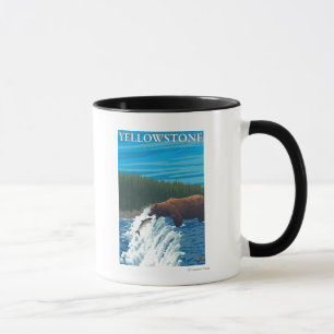 Mug Pêche à l'ours dans la rivière - Yellowstone Natio