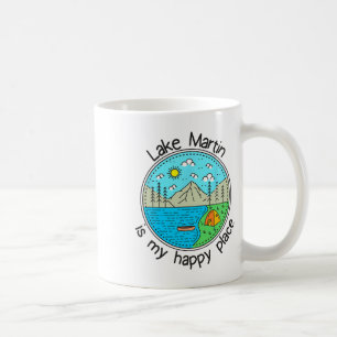 Mug Pêche Bateau Camping - Mon endroit heureux Lac Mar