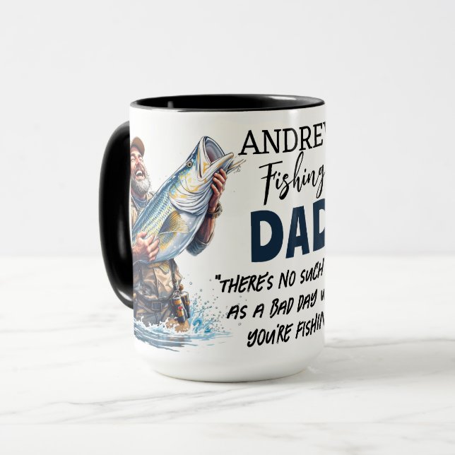 Mug Pêche du pêcheur avec devis (Devant gauche)