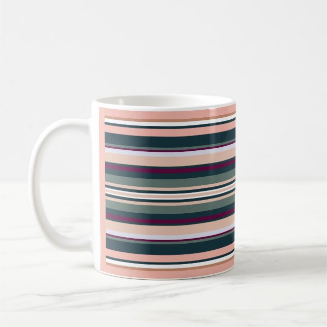 Mug Pêche et bandes vertes (Gauche)