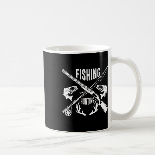 Mug Pêche Et Chasse Drôle Fête des pères Cadeau (Droite)