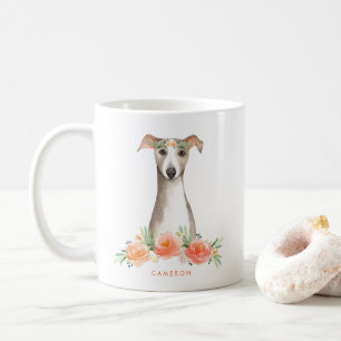 Mug Pêche mignonne de fouetteur d'aquarelle florale