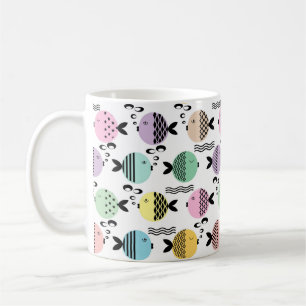 Mug Pêche sans mer abstrait scandinave marine moderne