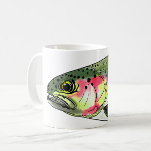 Mug Pêche vintage à la mouche truite arc-en-ciel