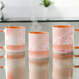 Mug Pêcher Pastel Spirales Retro Art Floral Personnali
