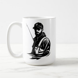 Mug Pêcheur à la mouche personnalisé SVG et canne
