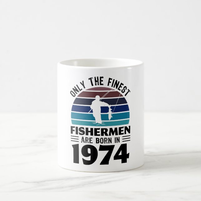 Mug Pêcheurs nés en 1974 50e anniversaire Cadeaux de p (Centre)