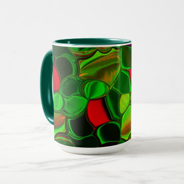 Mug Pedaços de cores, círculos e formas arredondadas. (Devant gauche)