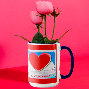 Mug Peint Valentine Heart Ajouter Votre Photo