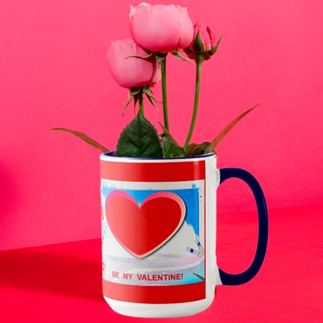 Mug Peint Valentine Heart Ajouter Votre Photo (Créateur téléchargé)