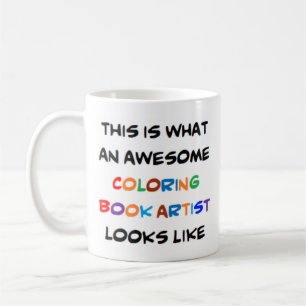 Mug peintre de coloriage, génial