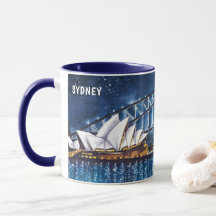 Peinture à l'aquarelle de vues de Sydney la nuit #