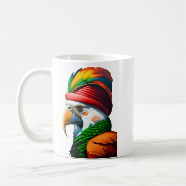 Mug Peinture à l'huile de perroquet de pirates (Gauche)