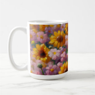 Mug Peinture à l'huile de Zombie dans le champ de fleu