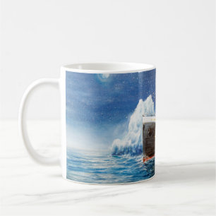 Mug  peinture à l'huile sur Titanic et iceberg dans l'