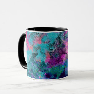 Mug Peinture abstraite cosmique à l'aquarelle encre