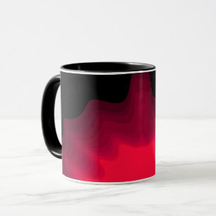 Mug Peinture abstraite de vagues noires et rouges
