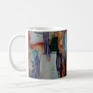 Mug Peinture abstraite orange blanche et noire