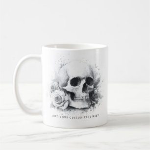Mug Peinture aquarelle de crâne aux roses
