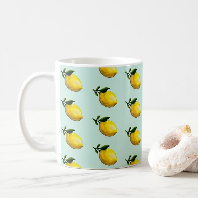 Mug Peinture au citron aquarelle (Avec donut)