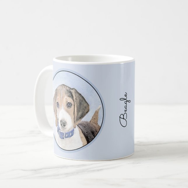 Mug Peinture beagle - Cute Original Chien Art (Devant gauche)