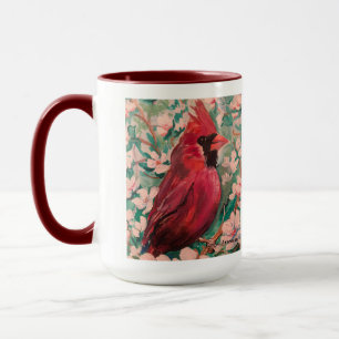Mug Peinture cardinale moderne blanche et rouge