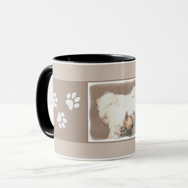 Mug Peinture Chinoise sans cheveux peint art original  (Devant gauche)