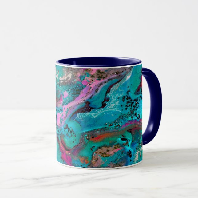 Mug Peinture colorée d'art Abstrait fluide (Devant droit)