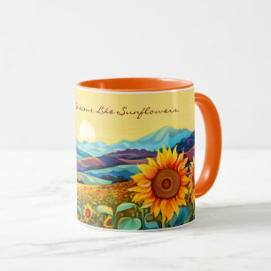Mug Peinture d'aquarelle de la Vallaire des tournesols