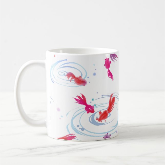 Mug Peinture d'aquarelle japonaise Koi Fish (Gauche)
