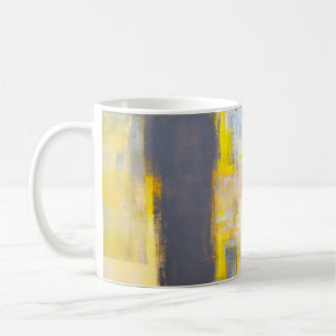 Mug Peinture d'art Abstrait gris et jaune abstrait, ar