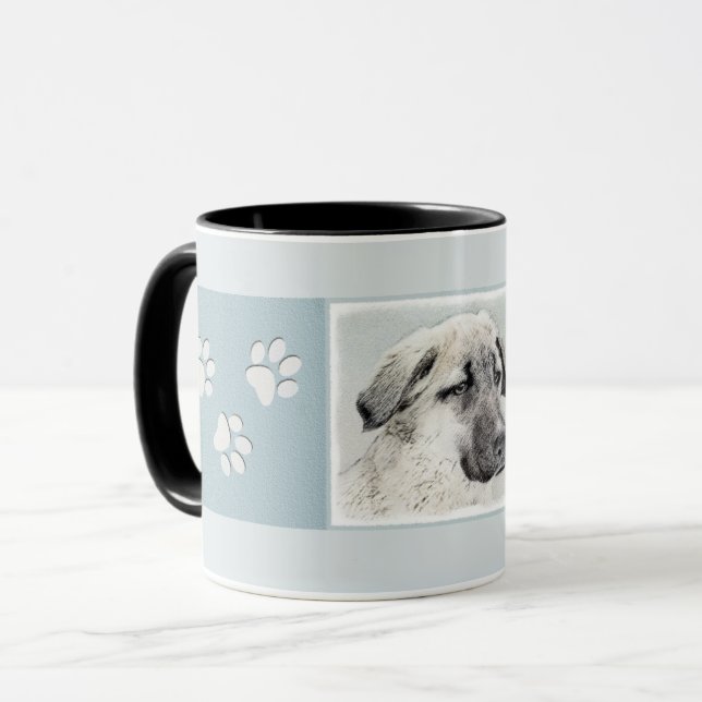 Mug Peinture de berger anatolienne - Art original de c (Devant gauche)