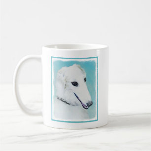 Mug Peinture de Borzoi (Blanc) - Joli Chien d'origine