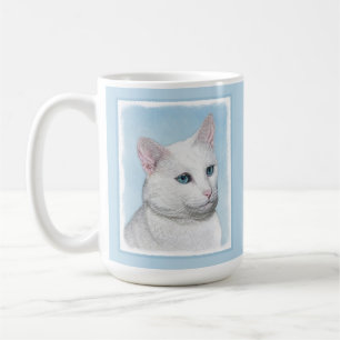 Mug Peinture de chat blanc - Cute Original Cat Art