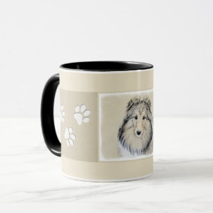 Mug Peinture de chien de berger de Shetland - art