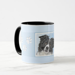 Mug Peinture de collie frontalière - Belle art origina