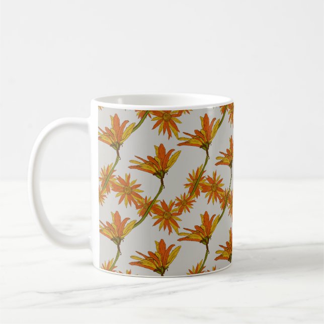 Mug Peinture de fleurs Fleurs Fleurs Faisées Orange Ja (Gauche)