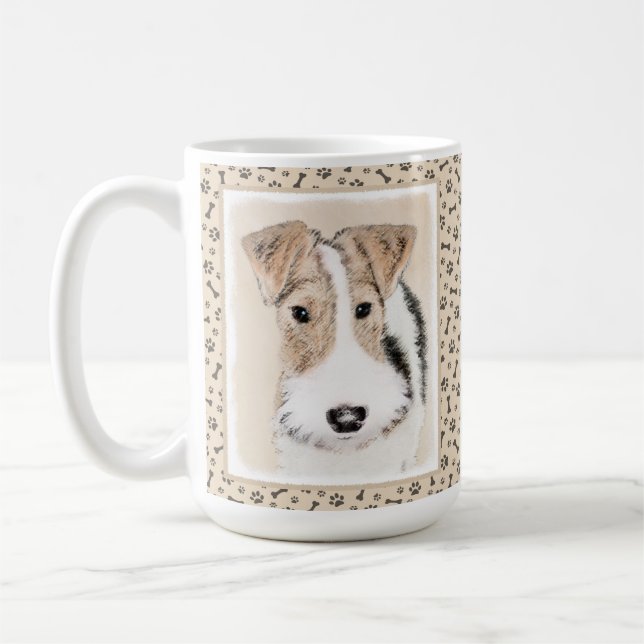 Mug Peinture de Fox Terrier de fil - art original (Gauche)