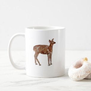 Mug Peinture de Noël de Baby Deer Wilderness