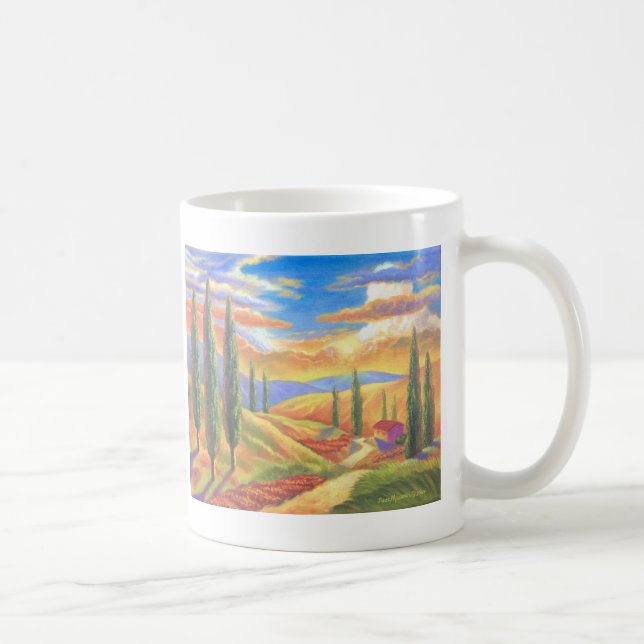 Mug Peinture de paysage de la Toscane - multi (Droite)