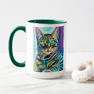 Mug Peinture de portrait de chat personnalisé - Cadeau