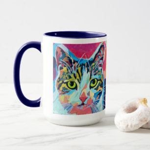 Mug Peinture de portrait de chat personnalisée - Anima