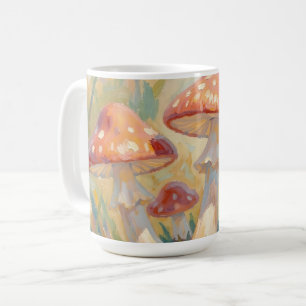 Mug Peinture de prairie aux champignons rouges fantais