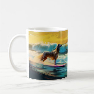 Mug Peinture de Surf sur Plage de Lévrier Afghan