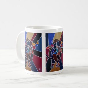 Mug Peinture de taureau abstrait par Alfred Fox