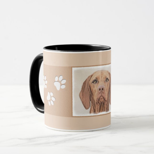 Mug Peinture de Vizsla - art original mignon de chien (Devant gauche)