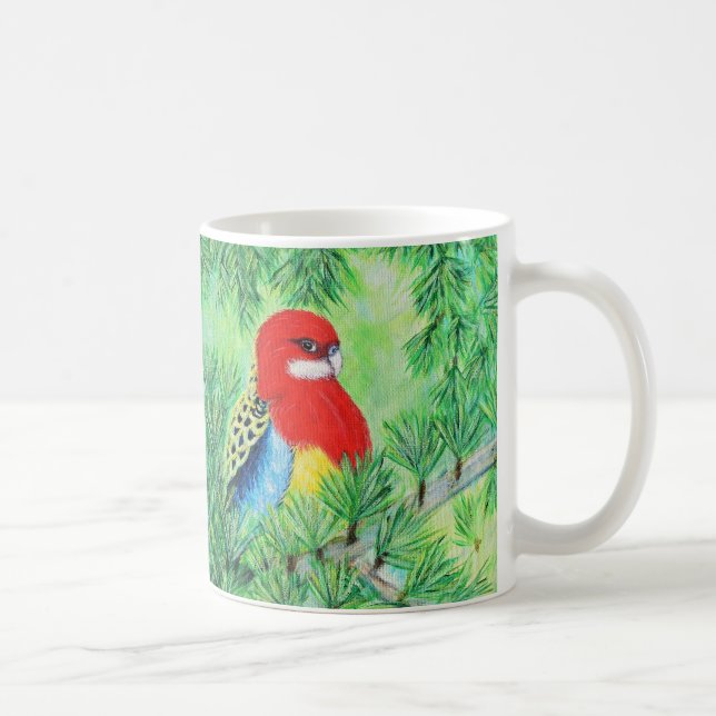 Mug Peinture d'oiseaux Rosella (Droite)