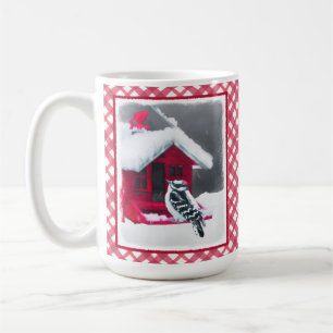 Mug Peinture Downy Woodpecker - Art original pour oise