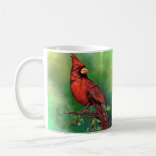 Mug Peinture du cardinal rouge du Nord